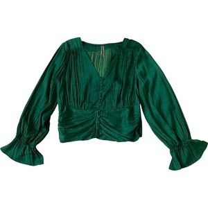Anthropologie Green Blouse